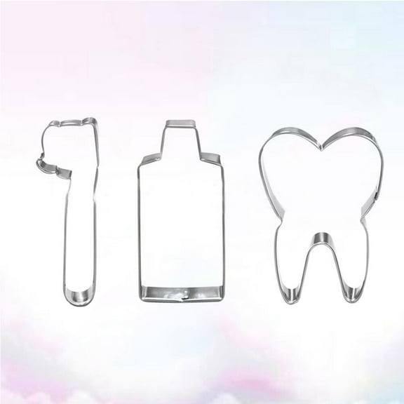 TEHAUX Tooth Shaped Cookie Molds 3Pcs Stainless Steel Cutters For Sandwich Shaping And Fondant
