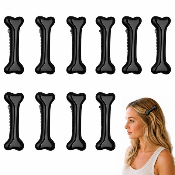 Bone Hair Clips, Resin Skull Hair Accessories Women Halloween Deco Cosplay Gothic Punk Cute Barrette Hairpin Party Styling Fashion Unique Novelty Spooky Lightweight Durable Nonslip, (10PCS, C)
