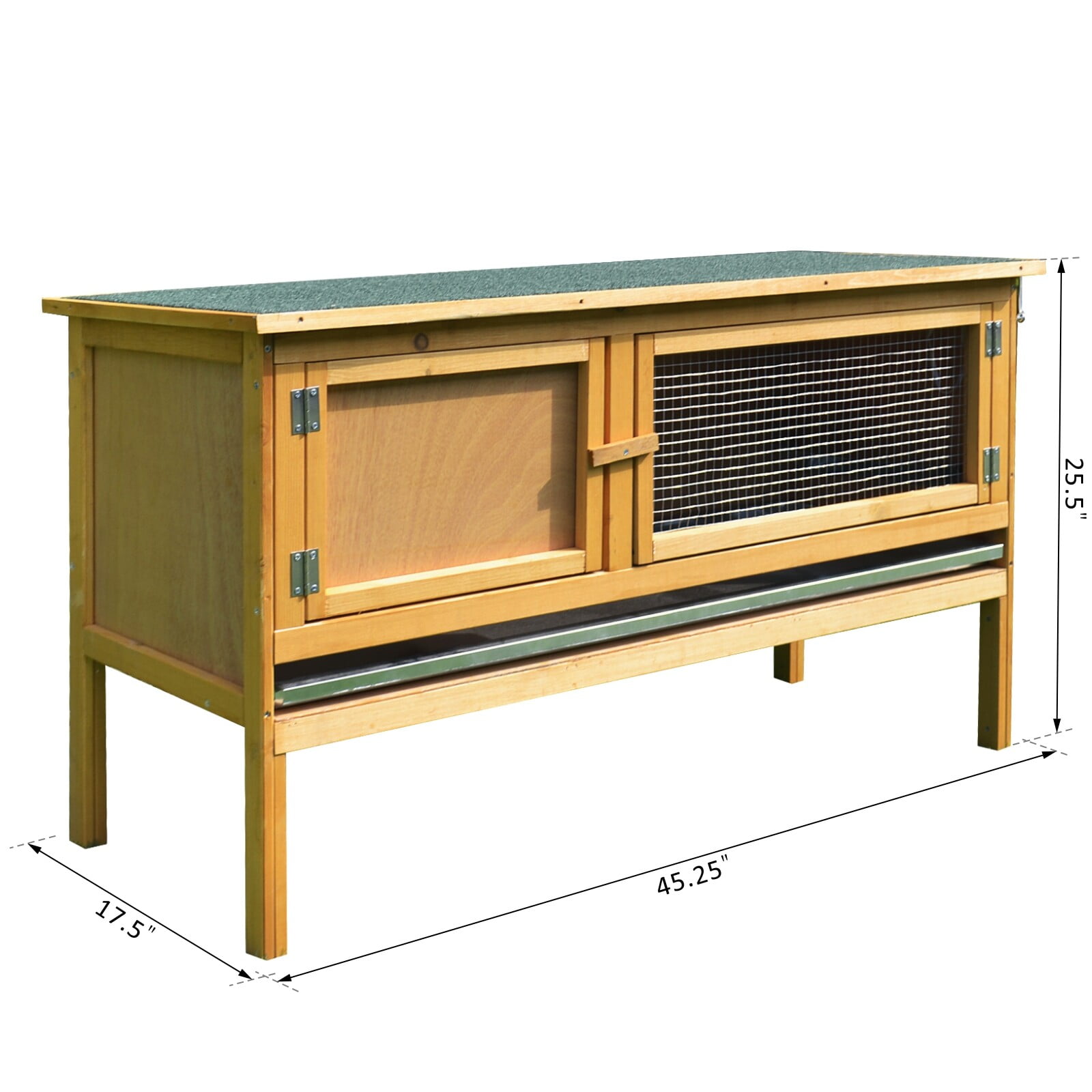 CRXX Raised Outdoor Small Animal Backyard Habitat Wood Hutch Weather Resistant Cage