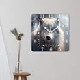 thumbnail image 3 of 16 Inch Wall Clock Battery Operated Square Clock for Office, Kitchen, Outdoor, Living Room,Wolf on Snow Winter Landscape with Snowflake Art, 3 of 4