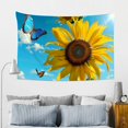 thumbnail image 7 of Shiartex Sunflower Butterflies Blue Skies Home Wall Tapestry Art 100% Polyester Wall Art Tapestry Decorative Wall Hanging Bedroom Living Room Decoration 60x40in, 7 of 7