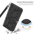 thumbnail image 2 of Wallet Case Designed for Apple iPhone 12 Pro Max - 6.7 inch for Women Men,Flip Folio Cover with Tree Embossed PU Leather Kickstand Credit Card Holder Slots Magnetic Wrist Strap Phone Case, Black, 2 of 10