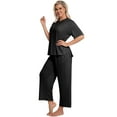 thumbnail image 6 of DAKIMOE Lounge Sets for Women Short Sleeve Tops and Long Pants Soft Comfy Pajamas Set 2 Piece Loungewear Nightwear Pjs Sleepwear Outfits for Women S-XXL, 6 of 7