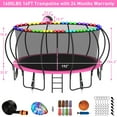 thumbnail image 2 of Kumix Trampoline 8 10 12 14 15 16FT, 1500LBS Upgraded Trampoline for 5-6 Adults/ 10 Kids with Light, Sprinkler, Socks, Recreational Trampoline with Basketball Hoop, Wind Stakes, No Gap Trampoline, 2 of 7