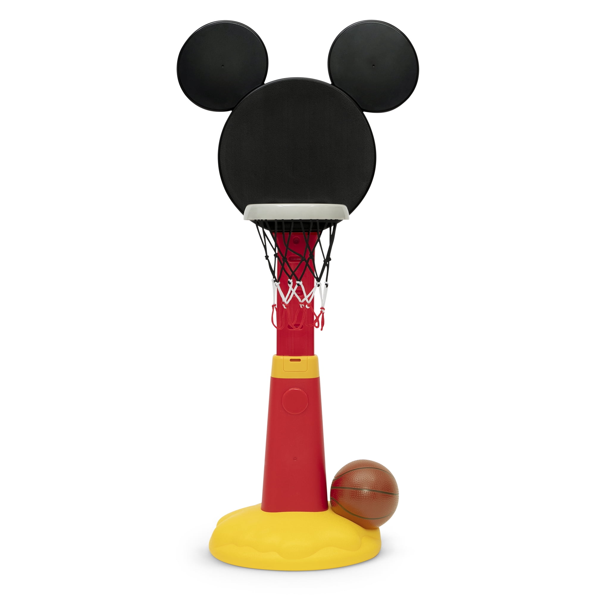 Disney Mickey Mouse Plastic Basketball Set by Delta Children - Includes Basketball Hoop, 1 Basketball and Ball Pump, Red/Black