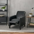 thumbnail image 2 of GDF Studio Paris Bonded Leather Recliner Club Chair, Black, 2 of 12
