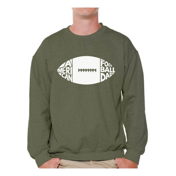 Awkward Styles Men's American Football Dad Sport Graphic Sweatshirt Tops White Father's Day Gift Idea