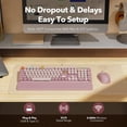 thumbnail image 3 of Wireless Keyboard and Mouse Combo Latte, Retro Round Keycaps, Full Size with Detachable Wrist Rest, 2.4G for PC Mac Windows, 3 of 9
