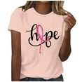 thumbnail image 2 of Njagoc3 Womens Soft Cotton Breast Cancer Awareness Shirt with Hope Bloom Design Pink Ribbon Crewneck Tee, 2 of 6