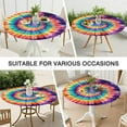 thumbnail image 7 of Rainbow Tie Dye Mandala Pattern Round Fitted Tablecloth with Elastic Edge,Dining Table Cover Waterproof,Outdoor Round Tablecloth for Camping,Dining,Indoor and Outdoor, 7 of 7