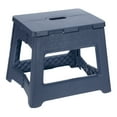 thumbnail image 1 of Uxcell Taburete de paso plegable de 9" para adultos, capacidad de 132lbs, taburete antideslizante con mango, azul, pequeño, 1 of 7