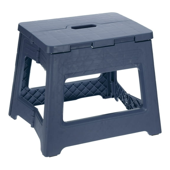 Uxcell 9" Folding Step Stool for Adults 132lbs Capacity Non-Slip Step Stool with Handle, Blue Small Stepping Stool