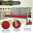 thumbnail image 6 of Costway Steel Chair Porch Swing with Seat Cushion, Grey/Red, 6 of 10