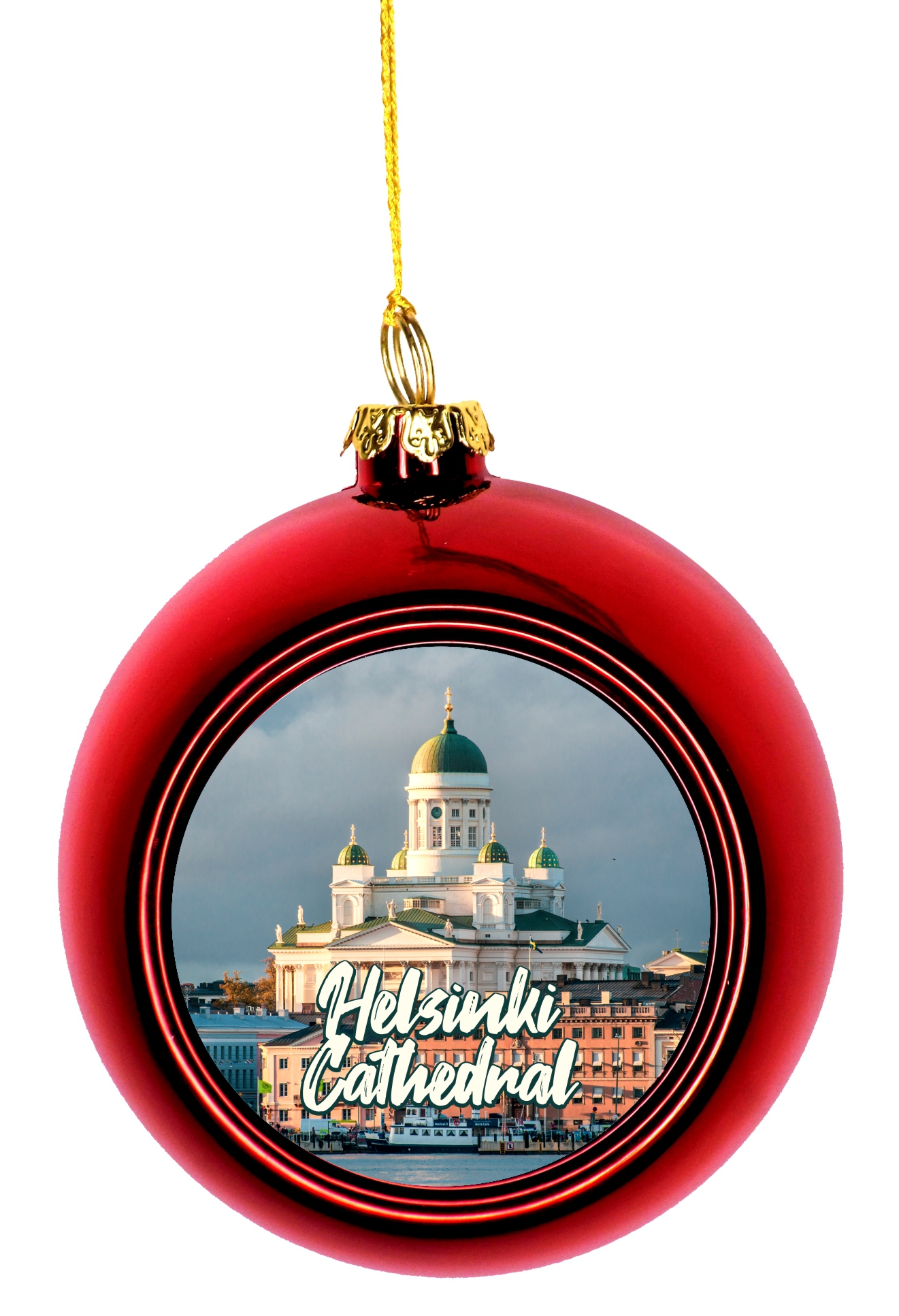 Christmas Ornaments Travel Helsinki Cathedral in Daylight Finland Ball
