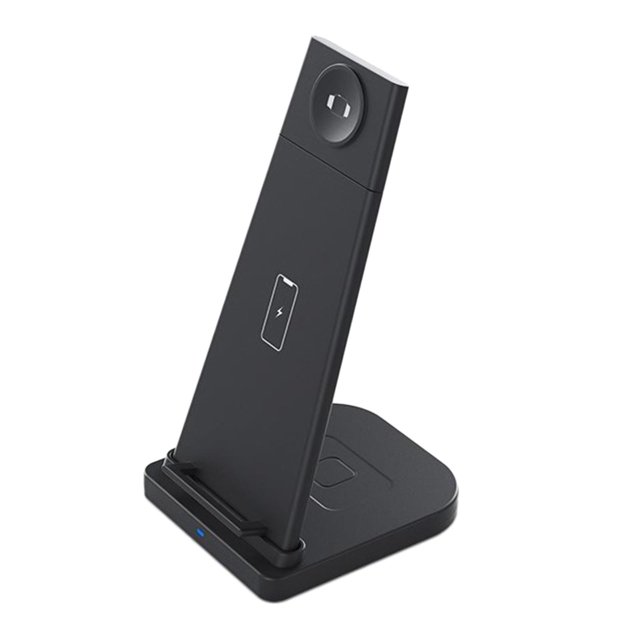 Inalámbrico 3 En 1 Desmontable Para Auriculares Smart Watch Smartphone Negro Sunnimix Cradle de carga inalámbrica