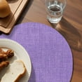 thumbnail image 3 of Lavender Burlap Texture Round 13 Inch Placemats Set of 2, Farmhouse Vintage Lavender HeatResistant Non Slip Place Mats for Dining Table, Wipeable Braided Kitchen Table Mats for Housewarming, 3 of 9