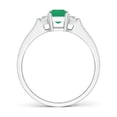 thumbnail image 2 of Angara Natural 0.5 Ct. Emerald with Diamond Classic Ring in Sterling Silver for Women (Ring Size: 3), 2 of 8