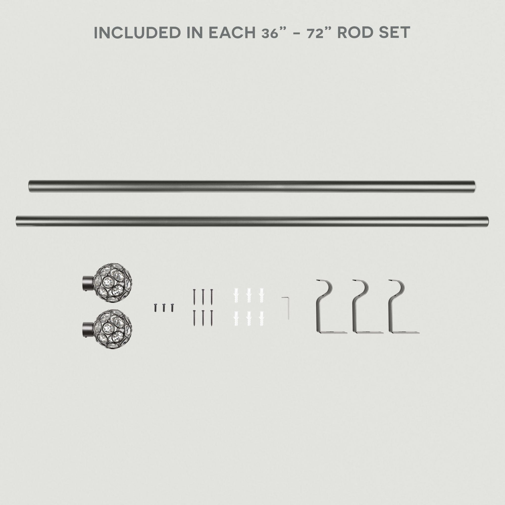 Exclusive Home Contemporary, Modern Matte Ball Adjustable Set, 36 in - 72 in