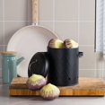 thumbnail image 4 of WRKEKC Clearance Mesh Metal Storage Bucket with Lid, Iron Kitchen Container for Potato Onion Garlic, Ventilated Vegetable Bin, 3 Sizes for Pantry Countertop, 4 of 6