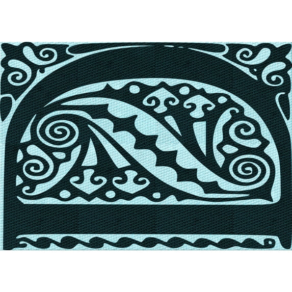 Ahgly Company Indoor Rectangle Patterned Night Black Area Rugs, 6' x 9'