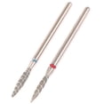 thumbnail image 4 of 2Pcs Flame Cuticle Drill Bit Set for Russian Manicure Safety Diamond Nail Drill Bit 3/32 Electric Cuticle Remover Bit, 4 of 4