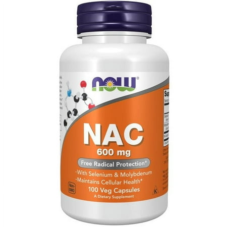 NOW Supplements, NAC (N-Acetyl Cysteine) 600 mg, 100 Veg Capsules (Pack of 2)
