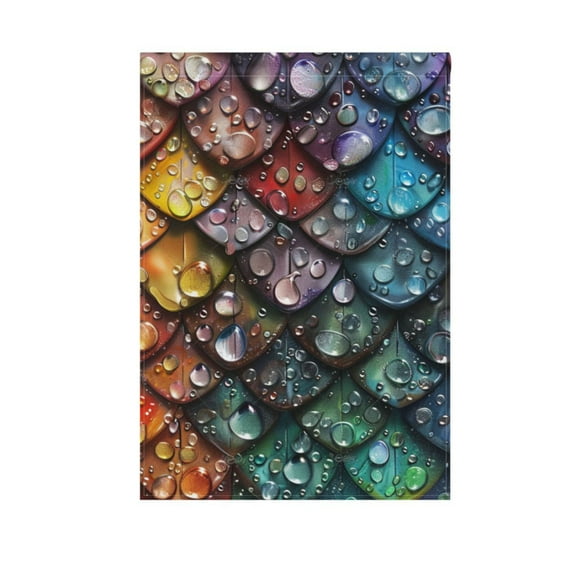 Water Droplets on Dragon Scales Garden Flag 12X18 Double Sided Yard Flags for Outside Outdoor All Seasonal Decoration