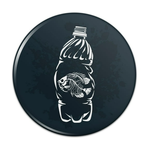 Dead Fish Bones in Plastic Bottle Pinback Button Pin