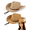 Beige and Khaki, variant on Straw Cowboy Hat for Women Western Cowgirl Adjustable Chin Strap Hats for Summer
