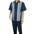 thumbnail image 4 of Men Silversilk 2pc Walking Leisure Matching Suit Italian Woven Knits 71003 Navy, 4 of 10