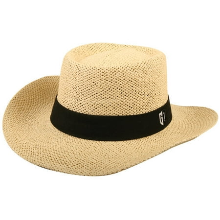 Golf Straw Hat with Black Band, Large/XL (Best Hat Brands For Men)
