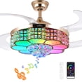 thumbnail image 1 of Ventilador de techo BAYSQUIRREL Bluetooth RGB LED de 6 velocidades con control remoto, 1 of 7