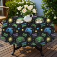 thumbnail image 4 of Game Controller Black Pattern Round Tablecloth 60"x60", Wrinkle Resistant Wipeable Table Cover for Kitchen Dining Room Picnic Patio and Party, 4 of 6
