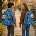 thumbnail image 3 of Chririnla Blue Sharks Camo Waterproof Cartoon School Bag for Daily Commute Daily Use, Soft Padded Pockets 600D Polyester Backpack, 3 of 9