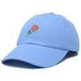 thumbnail image 4 of DALIX Red Rose Hat Premium Embroidered Baseball Cap Womens in Light Blue, 4 of 6