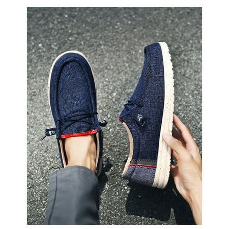 

Men Casual Canvas Shoes Mens Loafers Breathable Slip on Flats Male Vulcanized Shoes Driving Shoes Plus Size 48 Walking shoe 240607-47