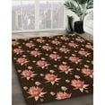 thumbnail image 3 of Ahgly Company Machine Washable Indoor Square Transitional Black Brown Area Rugs, 3' Square, 3 of 7