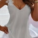 thumbnail image 1 of Lace Strap V Neck Tank Top, Casual Solid High Elastic Fashion Sleeveless Tank Top, Women's Clothing, 1 of 5