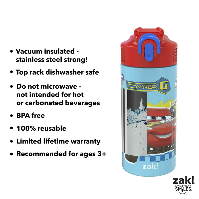 Zak Designs SW Mandalorian 14 oz Double Wall Vacuum Insulated Thermal Kids  Water Bottle, 18/8 Stainless Steel, Flip-Up Straw Spout, Locking Spout  Cover, Durable Cup for Sports or Travel 