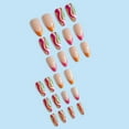 thumbnail image 4 of FCOGIN Medium Almond, 24 Pieces, Pink, Orange, Red, Blue, Acrylic False Nail, Press on Nail, 4 of 5