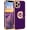 Deep Purple, variant on iPhone 12 Pro Case,iPhone 12 Pro Phone Case with Stand Ring Holder,360° Rotatable Magnetic Kickstand Shiny Plating Gold Edge Slim Soft TPU Shockproof Protective Case for Women,Lavender Purple