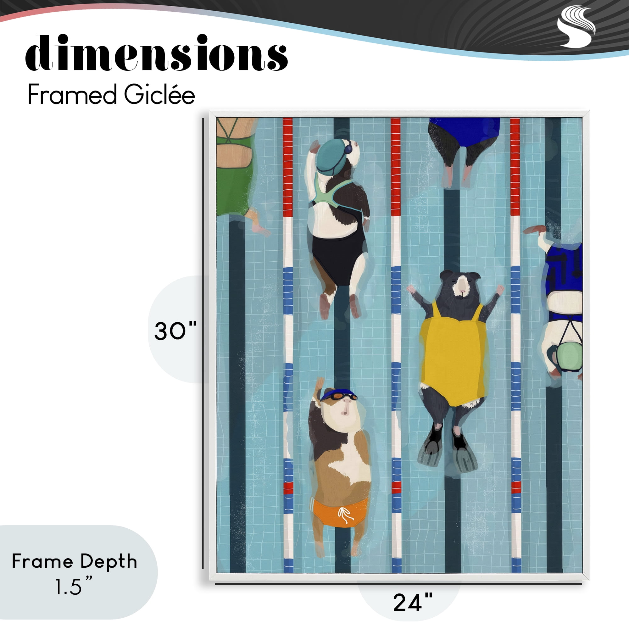 Stupell Industries Guinea Pigs at Lido White Framed Giclee Art, design by Hanna Melin