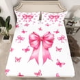 thumbnail image 2 of Feelyou Dreamy Pink Bow-tie Twin Sheet Sets, Butterfly Animal Bedding, 3-Piece, 2 of 7