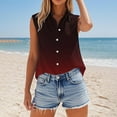 thumbnail image 2 of Duoif Vest Tops for Women Cotton Linen Shirts for Women Sleeveless Collared Tops Oversized Button up Blouses Work Shirts Casual Summer Tshirt Womens Tops Red M, 2 of 5