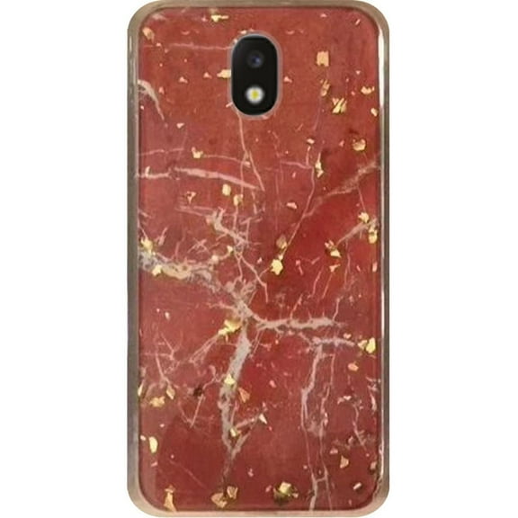 GSA Frozen Glitter Marble Candy Case For Samsung Galaxy J3 (2018), J337, J3 Star, J3 Achieve & Express Red