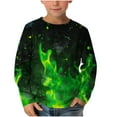 thumbnail image 2 of Rvasteizo Boys Long Sleeve Shirts Flame Print Crew Neck Long Sleeve Pullover Basic Wear for 3 to 14 Years Youth, 2 of 4
