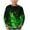 Green, variant on Boys Girls Long Sleeve T-Shirt Color Block Print Pullover Top Childrens Crewneck Casual Wear Soft Polyester Blend Comfortable Kids Shirt