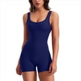 thumbnail image 2 of Mono de Entrenamiento de una Pieza para Mujer, Sin Espalda, Control de Abdomen, Sin Mangas, Espalda en V, Azul Marino, L, 2 of 7