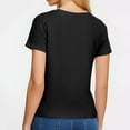 thumbnail image 3 of HOMBOM Casual Women Tops Black 2025 Slim Fit Basic Short Sleeve Square Neck Solid T-shirt XL, 3 of 6