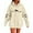 Beige, variant on Women's Heartbeat Horse Printed Pullover Hoodie - Fall Long Sleeve Sports Top